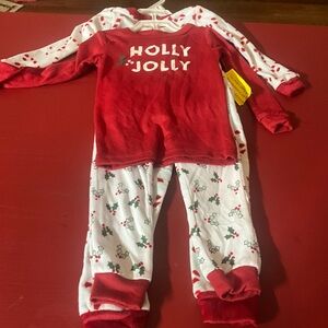 2 pair new 18 month Christmas pajamas